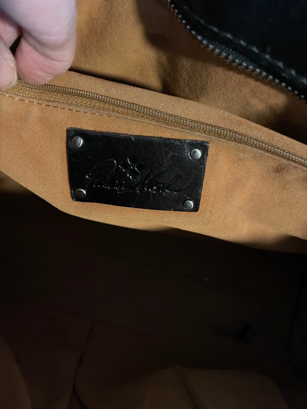 Patricia Nash Black Embossed Leather Shoulder Tote - Picture 7 of 15